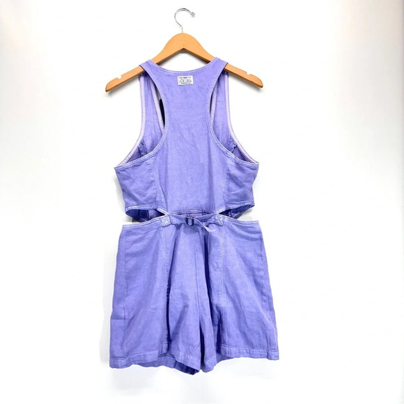 Levi's Radon Cut-Out Women Romper Purple Size Medium Pocket Soft Downtown Girl - Picture 12 of 14